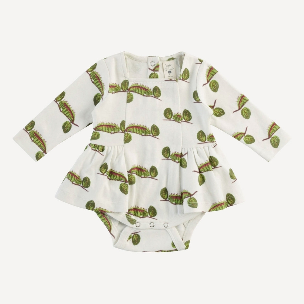 NIB Kate Quinn LS Ballerina Bubble - Caterpillar - Organic Cotton Interlock